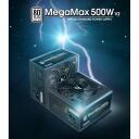 Zalman MegaMax 500W ZM500-TXII, 500 W, 200-240 V, 50-60 Hz, 4 A, aktīvais PFC, 86% efektivitāte, 1 ventilators