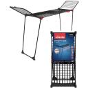 Vileda Infinity Flex Ultimate veļas žāvētājs 179620, 30m, 117-205cm, melns, 2 mazo veļas turētāji, teleskopiskais statīvs