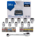 Instrumentu komplekts 31 gab., SCHEPPACH, SCH-2311-5, 1/4" kvadrāts, 10 uzgaļi, 20 bitu