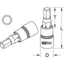 Kstools Bit socket 918.1438, 37mm, 12g, kroom-vanadiiniteras, DIN 3120, DIN ISO 1174, DIN 7422