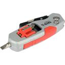 Yato YT-75210 Naudojimo peilis su trapezoidiniu a&scaron;meniu, SK5 plienas, 1 a&scaron;muo + 2 atsarginiai, 61 x 19 x 0.6 mm, CrV plienas