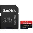 Sandisk Карта памяти SDSQXCD-512G-GN6MA, 512 GB, 200 Mb/s, 140 Mb/s, UHS-I U3 A2 Class 10, SD адаптер