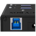 Raidsonic USB centrmezgls IB-AC618, 7x USB 3.0, AC 120/230 V, melns, alumīnijs