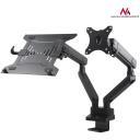 Maclean Kahekordne monitori statiiv, MC-813, 75x75mm, 100x100mm, must, alumiinium, teras, 16kg, 1 monitor