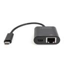 Digitus USB-Type-C Gigabit Ethernet adapteris DN-3027, 1 Gbps, USB-C ports, strāvas piegāde