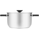Resto Kastrul 92204 4.4L, L&auml;bim&otilde;&otilde;t: 22 cm, Kuju: &Uuml;mmargune, Materjal: Bakeliit, Roostevaba teras, K&auml;epidemed: Ergonomilised