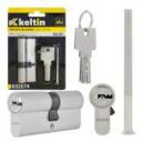 Keltin Цилиндр замка K02674, 30/30 мм, 3 ключа, алюминий, ZnAl механизм, 25000 циклов, винт для крепления в комплекте