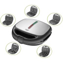 Multigrils ar 1200W keramikas pārklājuma cepšanu un piecu plākšņu komplektu Melns AD3040 Adler