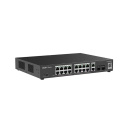 Ruijie Reyee RG-ES220GS-P | 16-портовый Гигабитный PoE+ Коммутатор с 2× Gigabit Аплинк Портами и 2× 1G SFP Портами (270W) и Облачным Управлением — Чёрный Корпус