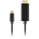 Lanberg USB-C HDMI kaabel CA-CMHD-10CU-0005-BK, 0.5 m, 4K, 60 Hz, must, 32 AWG, kolmekordne varjestus