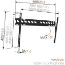 Vogels | Sienas stiprinājums | MA4010-A1 | 40-65" | 60 kg | Melns, Pagrieziena leņķis 10&deg;, VESA 100/400-100/600 mm