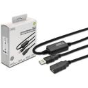 Digitus USB 2.0 aktiivne pikenduskaabel DA-73100-1, 10 m, USB A isane, USB A emane, must