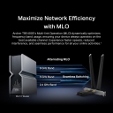 TP-Link Archer TBE400E BE6500 Wi-Fi 7 Bluetooth 5.4 PCIe adapteris trijų juostų 2.4 GHz 688 Mbps 5 GHz 2882 Mbps 6 GHz 2882 Mbps Juodas