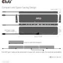 Club3D док-станция CSV-1565 100W, 1x HDMI 4K60Hz, 1x DP 4K60Hz, 1x VGA 1920x1080@60Hz, 2x USB-C, 5x USB-A, 1x RJ-45, аудио порты