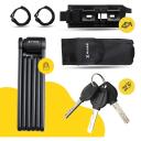 Manta Segmented Folding Bike Lock XR00FL01, 85cm, 8.5mm, rūdīts SS400 tērauds, 0.74kg, atslēgas slēdzene, melns