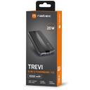 Natec Power Bank akumulators TREVI SLIM Q V2 NPB-2294, 10000 mAh, 12 V, 3 A, 2x USB Type-A, 1x USB Type-C, ātrā uzlāde