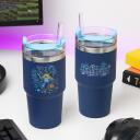 Paladone Minecraft Gamer Cup PP14877MCF, 600ml, zila, nerūsējo&scaron;ais tērauds, daudzvirzienu vāks, &scaron;aura pamatne