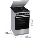 Gorenje Dujinė viryklė GK5C42SJ, 50cm, 4 zonos, 62l, elektrinė orkaitė, Inox, 9 režimai, Aqua Clean