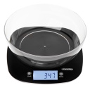 Kitchen scale with bowl LCD display and 1 g increment black MS3179B Adler
