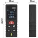Emos Lazerinis atstumo matuoklis M0502, 0,05&ndash;40 m, &plusmn;2 mm, ilgis, plotas, tūris, automatinis i&scaron;jungimas, ap&scaron;viestas ekranas