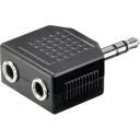 Goobay austiņu AUX adapteris 11104, 3.5 mm, 1-2, 3.5 mm vīrie&scaron;u, 2 x 3.5 mm sievie&scaron;u, melns