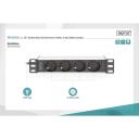 Digitus pikendus DN-95418, 4xSchuko, 2m, 16A, alumiinium, ilma l&uuml;litita, 1U, rack-montaaž