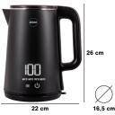 Eldom Belaidė virdulys C515C, 2000 W, 1.8 L, juoda, 220-240 V, 800 g, 360&deg; sukamo pagrindo, vandens lygio indikatorius
