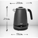 Adler Veekeetja AD 1295g, 2200 W, 1.7 L, Roostevaba teras, 360&deg; p&ouml;&ouml;ratav alus, LCD ekraan, 7 temperatuuri seadistust
