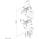 Neomounts lauakinnitus FPMA-D700DV, 2 monitorile kuni 27", VESA 75x75/100x100 mm, must, k&otilde;rguse reguleerimine, 6 kg