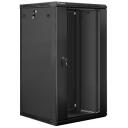 Lanberg Seinale kinnitatav riiul WF01-6622-10B, 22U, 600x600mm, 60kg, IP20, must, klaasuks