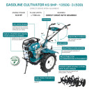 Культиватор KS 9HP-1350G-3 (400), 270cc, 6170W, 134см, KONNER & SOHNEN