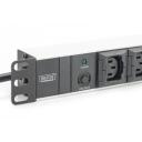 Digitus Pagarinātājs DN-95404, 10 kontaktligzdas, 2m, AC 250V, 10A, ārējais, 19"