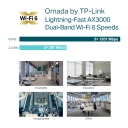 TP-Link Omada EAP653 AX3000 Wi-Fi 6 griestu/sienas piekļuves punkts 2.4 GHz 574 Mbps 5 GHz 2402 Mbps 1&times; Gigabit Ethernet PoE Balta