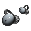 EarFun Clip CW100G TWS bezvadu open-ear austiņas Bluetooth 6.0 LDAC 10.8 mm skaļruņi Hi-Res Audio Wireless līdz ~10 st akumulatora darbības laiks (līdz ~40 st ar uzlādes futrāli) IP55 aizsardzība mikrofonus melns