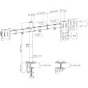 Sbox LCD-352/2-3, galda stiprinājums, 17-32'' (43-81 cm), 2x10kg, VESA 75x75/100x100, slīpums +45&deg;/-45&deg;, pagrie&scaron;ana +90&deg;/-90&deg;