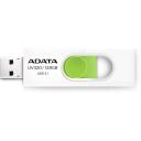 Adata USB zibatmiņa AUV320-128G-RWHGN 128GB, USB 3.2 Gen 1, slīdo&scaron;s dizains, zaļa, balta