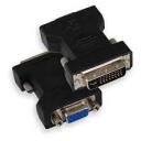 Sbox DVI M-VGA F 15pin AD.DVI-VGA, 24+5 kontakti DVI, 15 kontakti VGA, apzeltīti savienotāji, melna krāsa