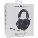 White Shark Austiņas ELEPHANT-B, 330g, Melna, 1.8m, 32&Omega;, 108dB, 20Hz-20KHz, Vadu, Mikrofons, Skaļuma regulētājs