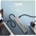 Axagon USB хаб HMC-7HX2 7в1, 2x HDMI, 1x RJ-45, 2x USB 5Gbps, 1x USB-C, 15 см силовой кабель