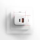 Axagon lādētājs ACU-PQ30W 30W, 100-240V, 2xUSB, ātrā uzlāde, pārslodzes aizsardzība, balts