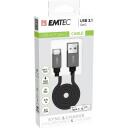 Emtec USB kabelis, ECCHAT700TCU3, 1m, 3A, 60W, 10,000Mbit/s, USB-A Male, USB-C Male