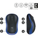 Logitech USB optinė pelė M185/MĖLYNA 910-002239, 1000DPI, 3 mygtukai, 10m belaidžio ry&scaron;io diapazonas, AA baterija, ergonomi&scaron;ka