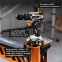 Bezvadu 18 V urbt-skrūvgrieznis bez akumulatora un lādētāja BMC korpusā Drill Driver 7065183 Batavia