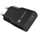 Natec Laadija NUC-2377, 20W, 1x USB-A, 1x USB-C, 110-240V, 3A, 50-60Hz, kiire laadimine, PPS, GaN