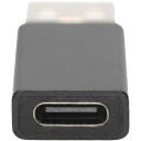 Digitus USB adapteris AK-300524-000-S, 3A, 5Gbps, 24 pin USB-C female, 4 pin USB Type A male, melns