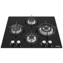 Iseasy gāzes plīts MGBG-654A, 4 degļi, 3.3 kW, 2.7 kW, 1.75 kW, 1 kW, dro&scaron;ības vārsts, stikla panelis 8 mm