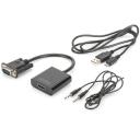 Digitus VGA-HDMI muundur DA-70473, 1920 x 1080p, 1 x HDMI, 1 x D-Sub 15pin, 1 x 3,5 mm minijack, USB toide