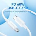 Vention CABLE USB-C Į USB-C 1M TRCBF, 1m, USB 2.0, 480Gbit/s, juodas, greitas įkrovimas, varis, PVC