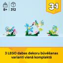 Lego Konstruktors 3in1 31384, 312 gab., dzīvnieki, kustīgi, pamatnes ar ziediem, dāvana bērniem