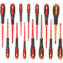 XXL Elektriline kruvikeeraja komplekt ERGO&trade; 14tk - SL2.5/3.0/3.5/4.0/5.5; PH1/2; PZ1/2; T10/15/20; Kombi PZ1/SL5, PZ2/SL6, 1000V, VDE, BE-9876S BAHCO